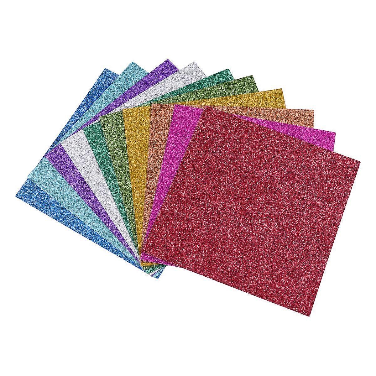 100Pcs 1Set Beautiful Making Props Handmade Glitter Paper (Colorful)