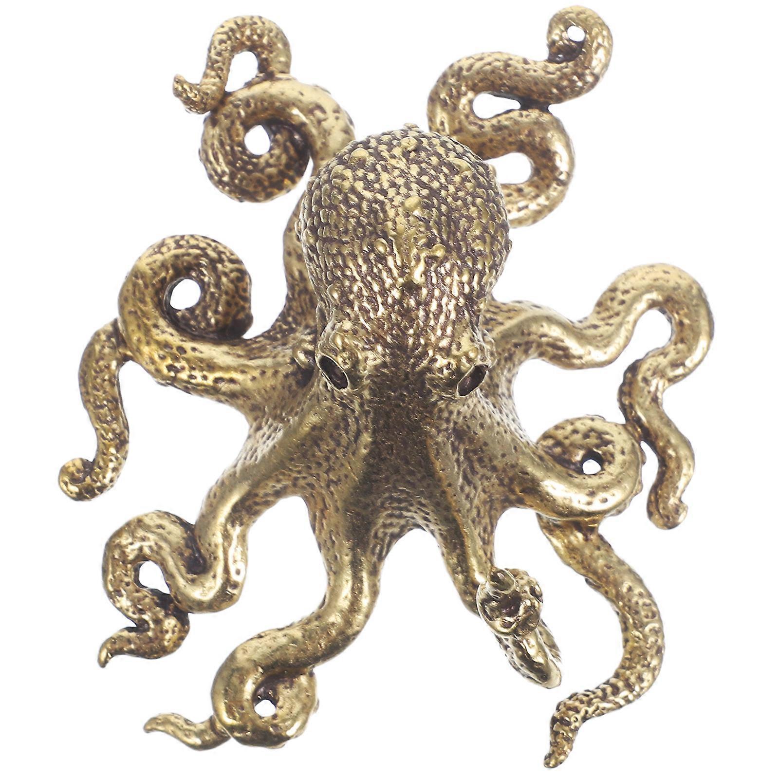 Mini Octopus Versiering Messing Octopus Model Octopus Beeldje Desktop Decor