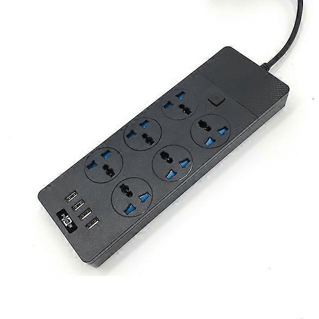 Power Strip EU Plug 4 USB Fast Charging Socket Universal Electrical Extender 2M Cord Extension for Home Office Network Filter