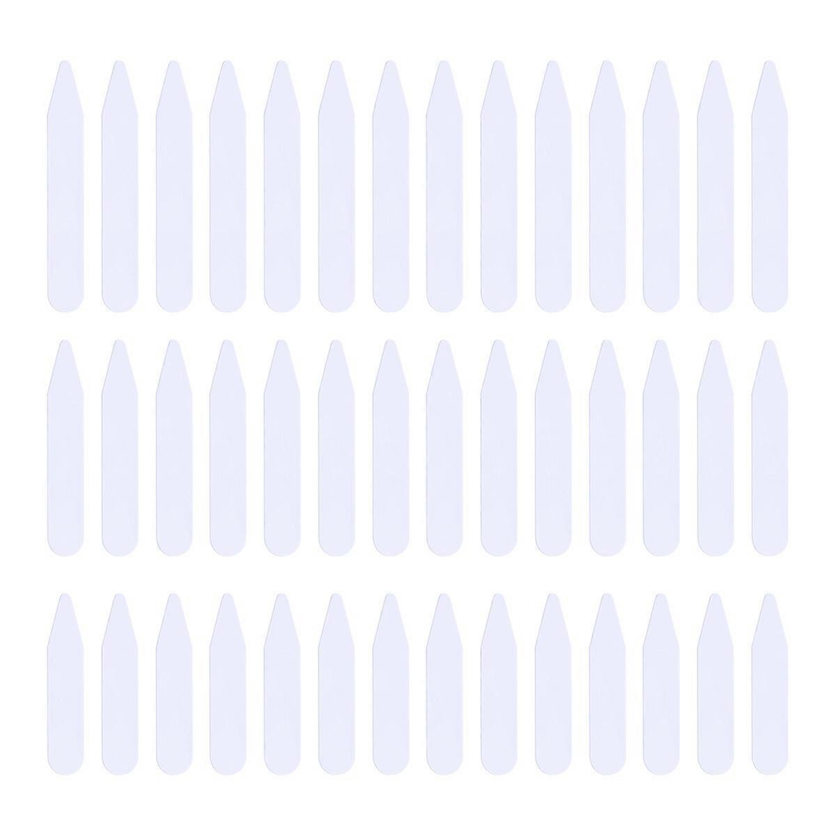 NUOLUX 200PCS Plastic White Collar Stays Bones Stiffeners in 3 Sizes