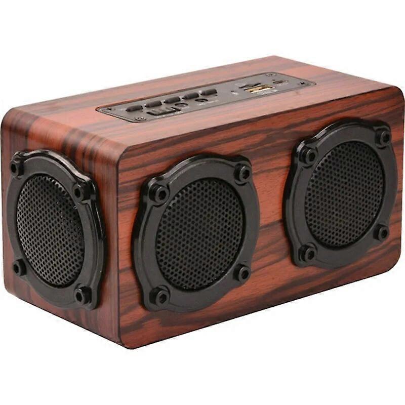 Classic Wooden Wireless Bluetooth Speaker With Antenna Fm Radio Function Support Micro Sd And Usb Flash Drive
