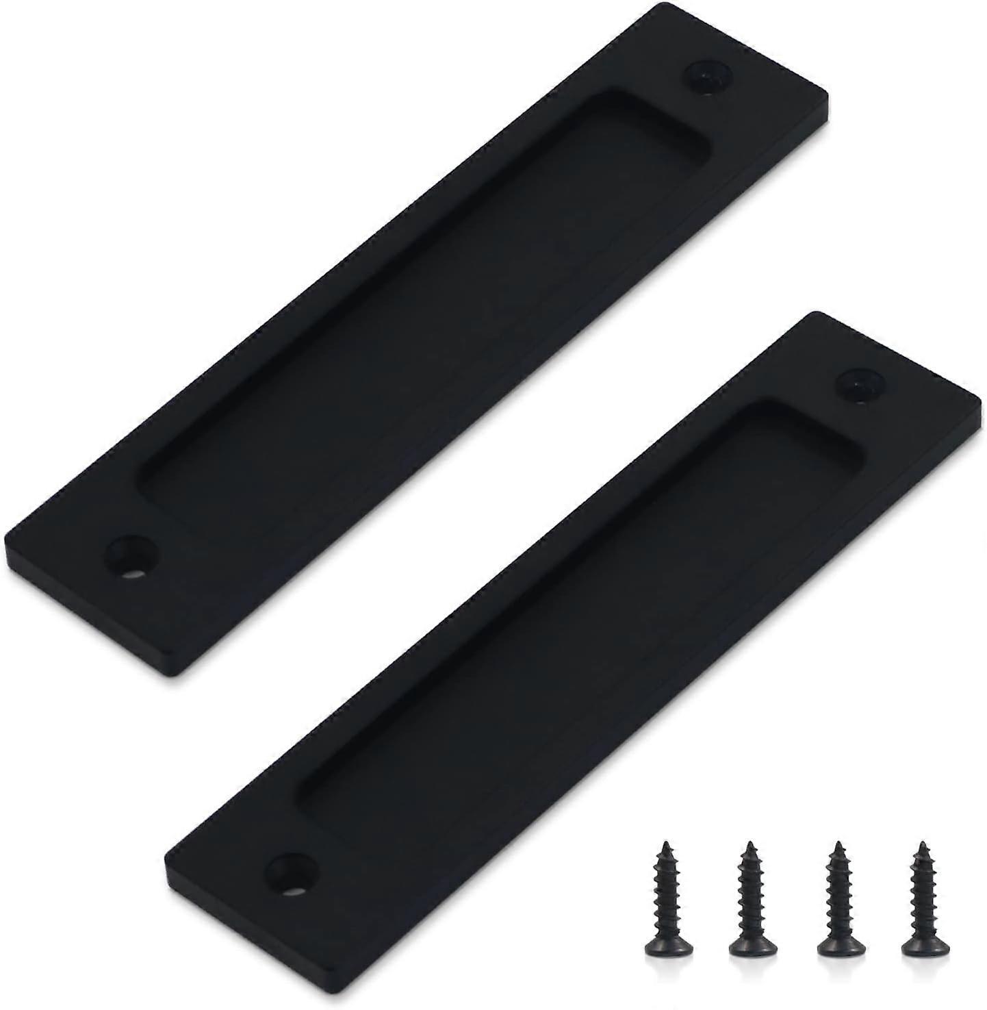 2Pcs Rectangular Recessed Door Pull Handle with Screw, Flat Backside Metal Sliding Barn Door Handle