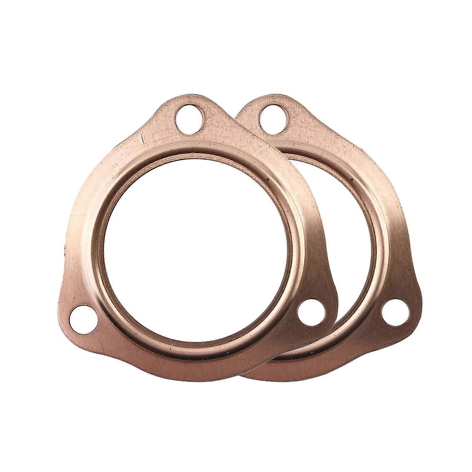 2Pcs 2.5inch Reusable Copper Header Exhaust Pipe Collector Gaskets Washers for SBC BBC-302 350 454