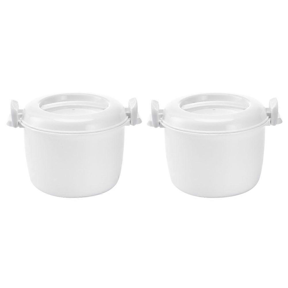 2pcs Cuiseur à riz à micro-ondes réutilisable Boîte à nourriture multifonctionnelle à micro-ondes