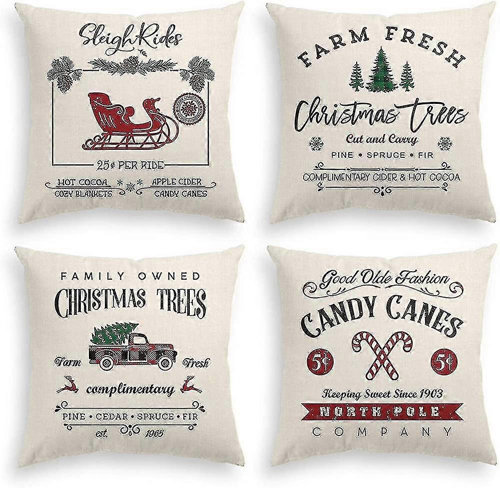 クリスマススローピローカバー、18 X 18インチ冬休み素朴なクッションケースFo