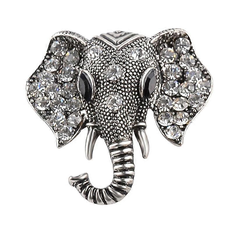 Shining Rhinestones Elephant Head Collar Decor Badge