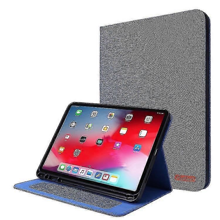 For Ipad Pro 11(2020) Horizontal Flip Tpu + Fabric Pu Leather Protective Tablet Case With Name Card Clip(rose Red)