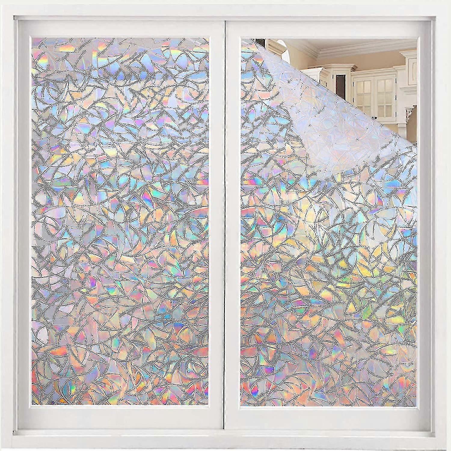 Window Film Privacy Rainbow Static Window Cling 3d Decorative Decals
