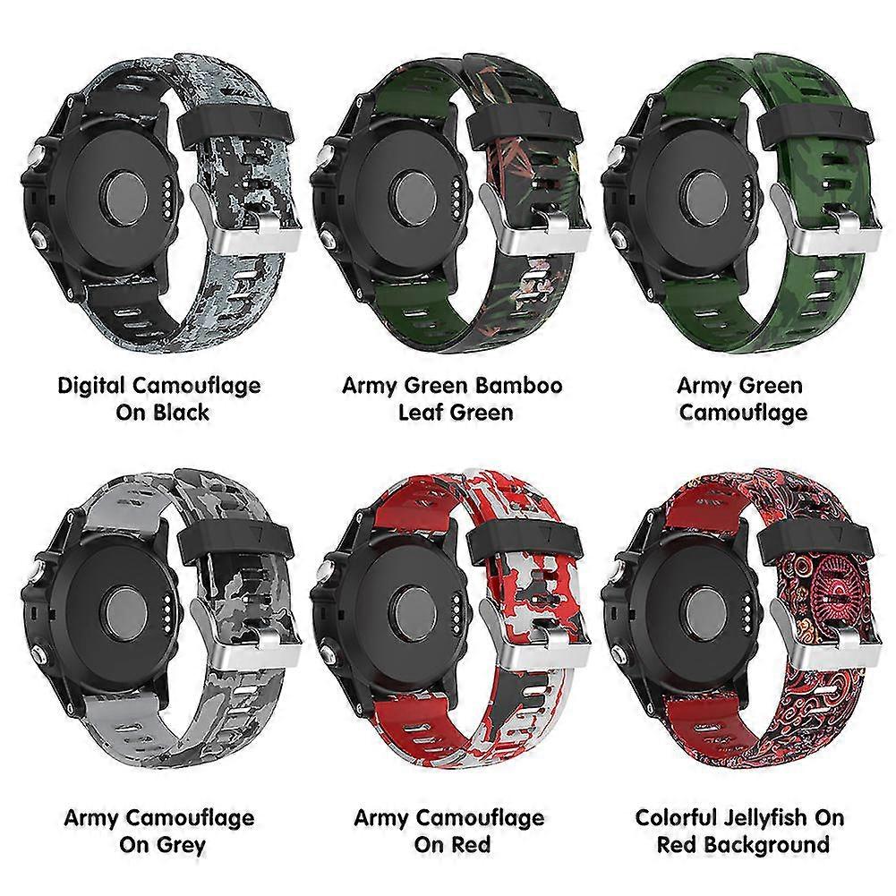 Printed Silicone Watch Belt Quick Release Smart Watch Strap For Forerunner