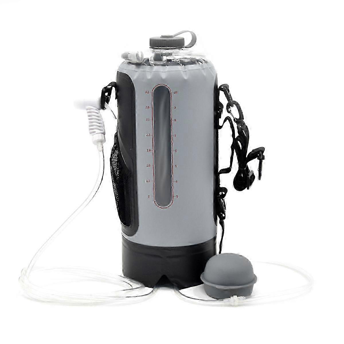 حقيبة دش محمولة 12 لتر / 3.17 جالون كيس ماء دش مع مضخة قدم ورأس دش - دش معسكر للتخييم