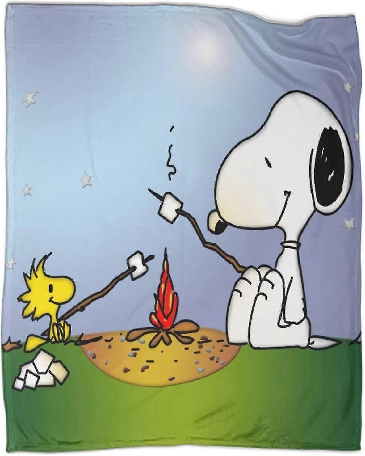 Soft Flannel Blanket Snoopy Throw Warm Lightweight Travel Airplane Blanket Fleece Couch Sofa Plush T