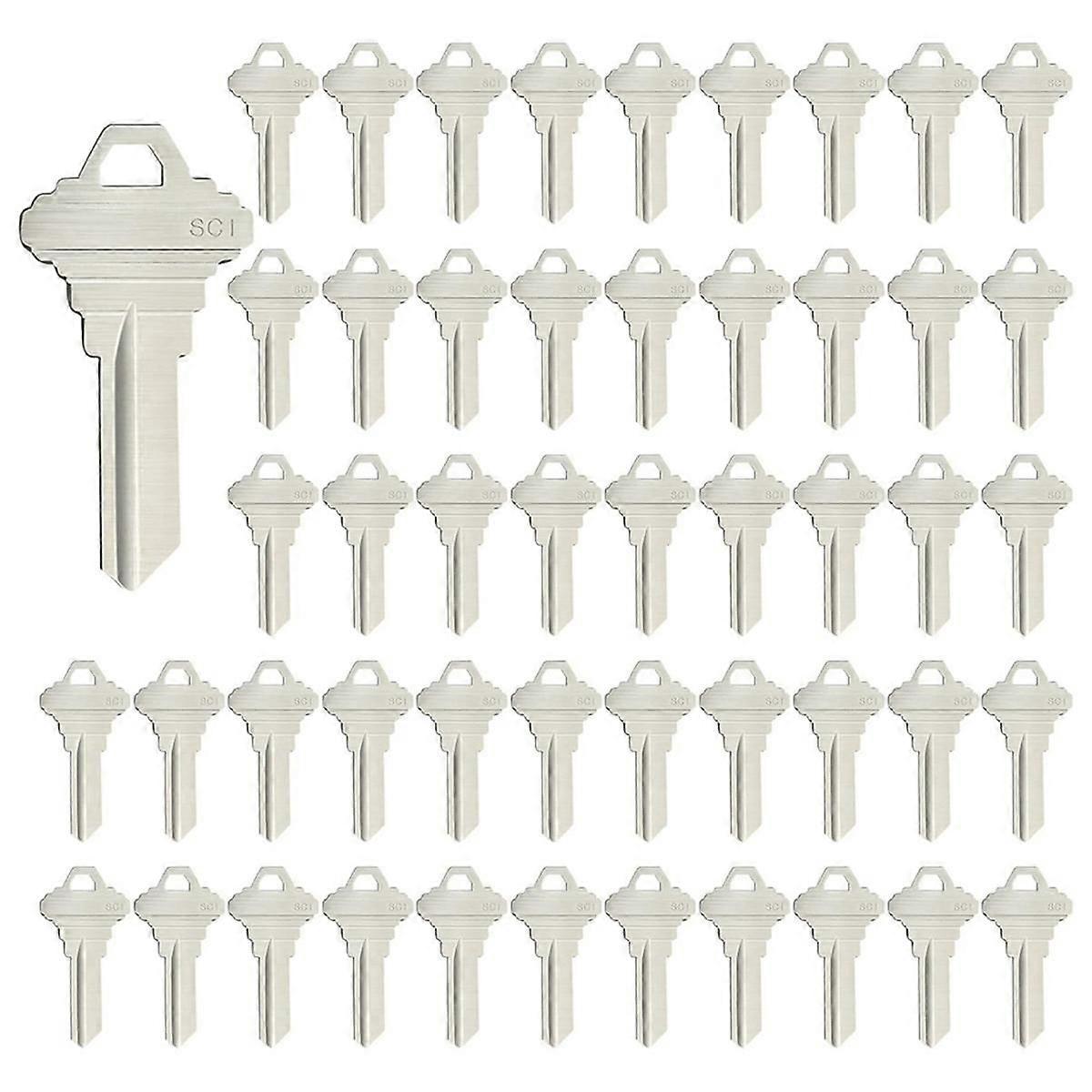 Blank Keys SC1 Key Blanks Pack of 100Pcs Blank Key House Office Brass Key Blank, Silver