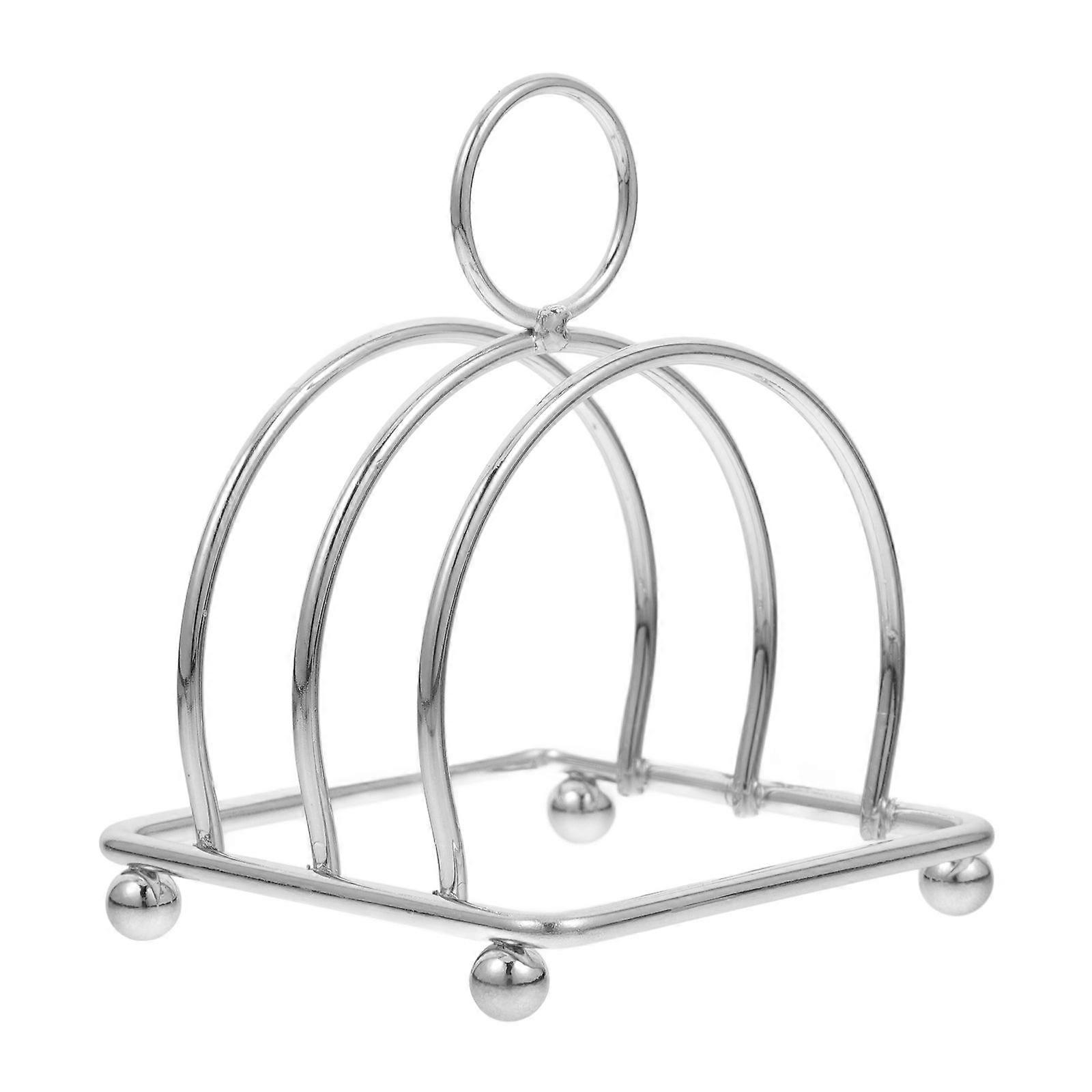 Stainless Steel Toast Holder Rack Multi-functional Bread Stand Space Saving Metal Storage Rack For Bread Slices Books And Recipes