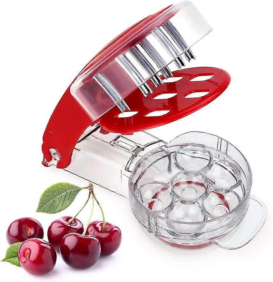 Cherry Pitter Stoner Seed And Olive Tool Remover Professional Cherry Stone Remover With Pits And Juice Container 6 Cherries For Making Cherry Pie And,