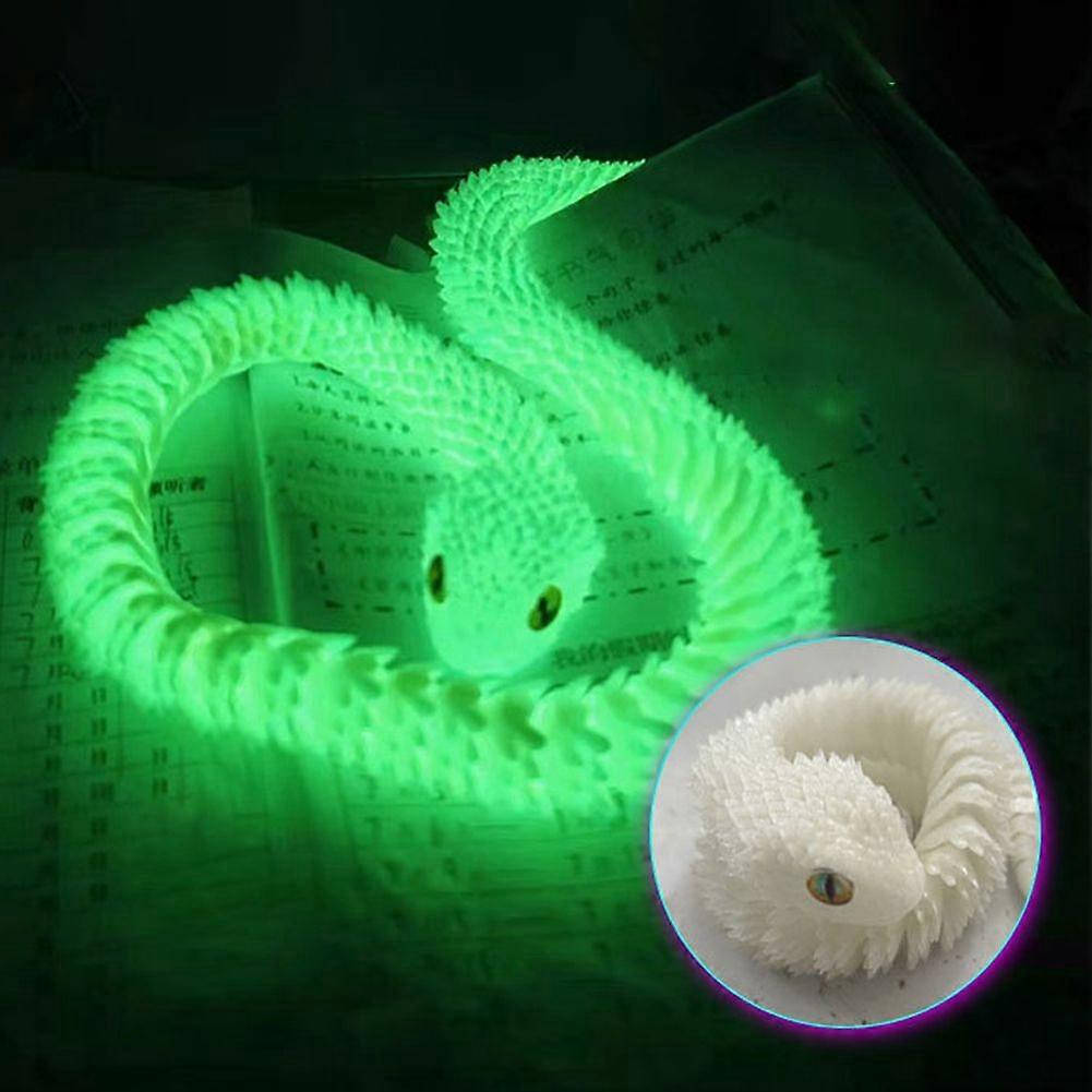 3D Printed Figures Snake Toys Glow-in the Dark Articulated Stress Relief Fidgets Toy Desktop Ornament