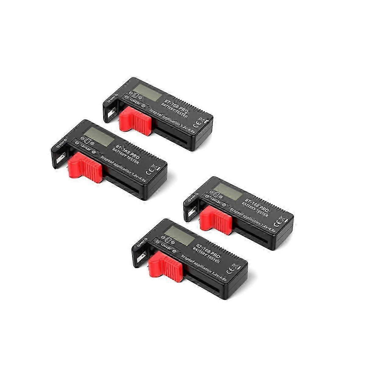 4Pcs Battery Tester AA AAA Battery Capacity Indicator 18650 Lithium Battery Level Tester Voltage Me