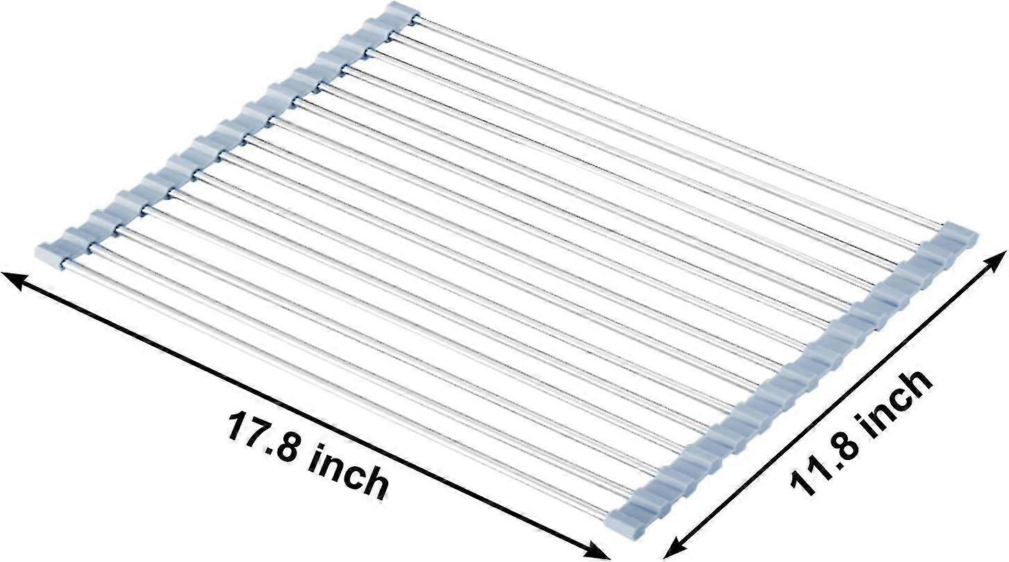 Roll Up Dish Drying Rack Over The Sink Kitchen Roll Up Sink Drying Rack Portable Dish Rack Dish Drainer(17.8''x11.8'')