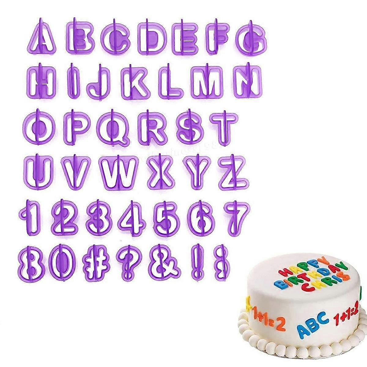 Cookie Cutter Set, 40 Pcs Plastic Letters Fondant Decorating Baking