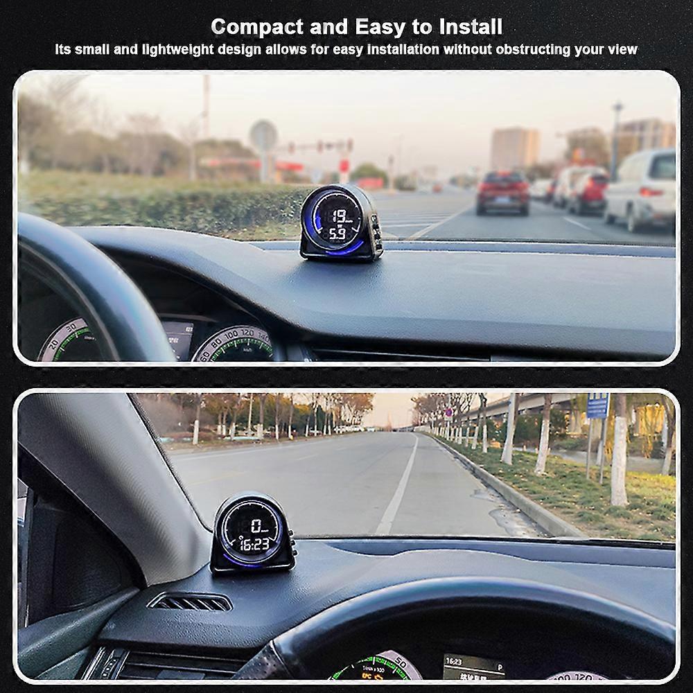 Multifunctional Car Headup Display GPS Digital Speedometer KMH/MPH with LED Display Overspeed Alarm Fatigue Driving Reminder for Car Truck RV SUV