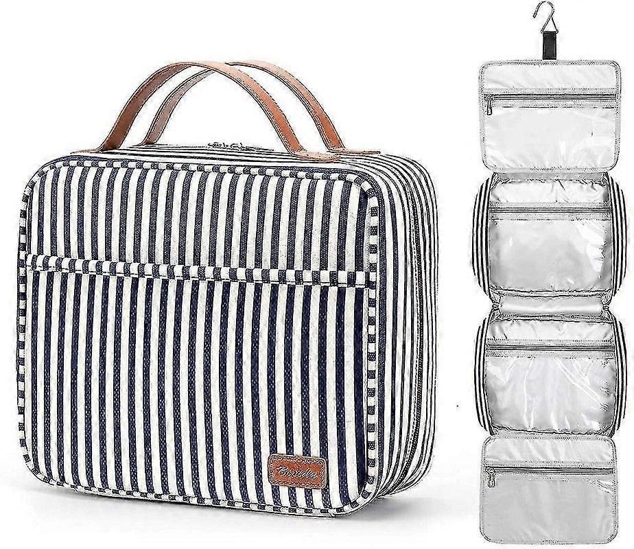 شنقا حقيبة أدوات الزينة السفر ، سعة كبيرة مستحضرات التجميل السفر أدوات الزينة المنظم للنساء مع 4 مقصورات و 1 خطاف قوي