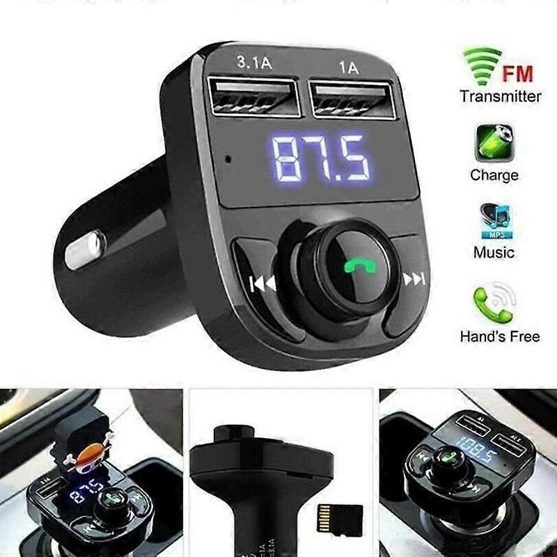 Wireless FM Transmitter Cigarette Lighter Adapter X8 Bluetooth 42 MP3 Usb Port