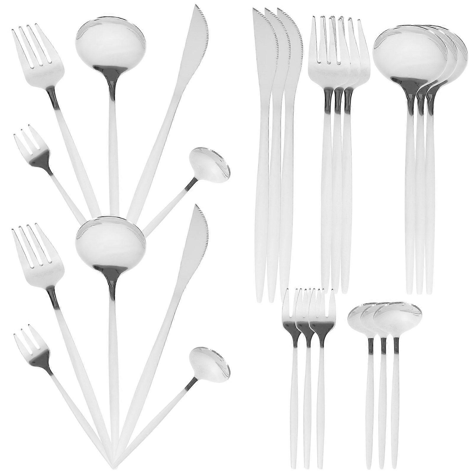 30 Pcs Stainless Steel Flatware Knife Spoon Fork