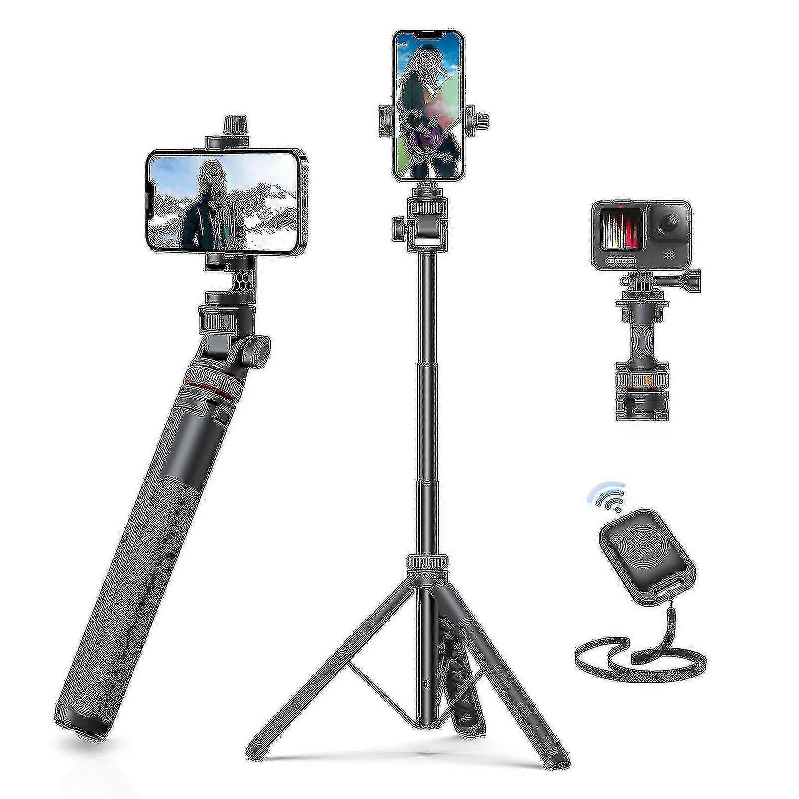 Trépied de téléphone 62 « , trépied Eucos Selfie Stick avec télécommande, trépied de voyage amélioré Iphone Tripod Stand, trépied de téléphone portable le plus solide compatible avec Ipho