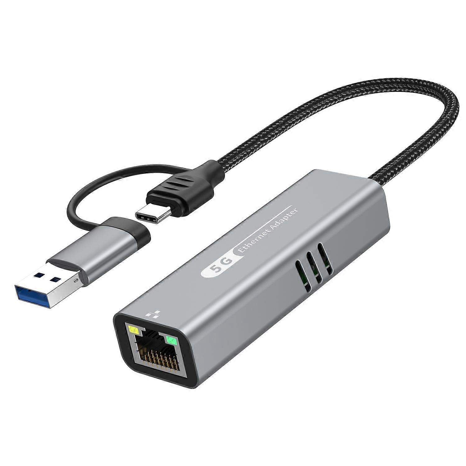 AS Type-C USB 5G Network Adapter High Speed Ethernet Gigabit LAN Port Support Windows Macos Linux An