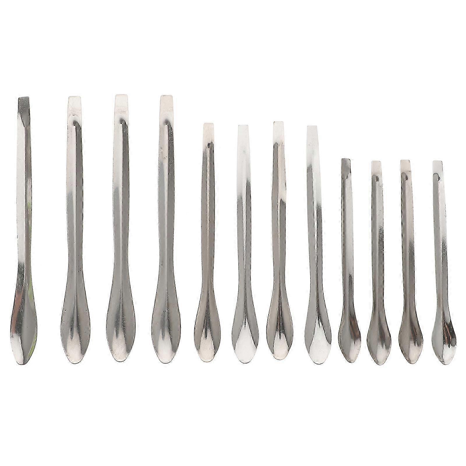 12 Pcs Stainless Steel Spoon Lab Spoon Spatula Laboratory Spoon Lab Sampling Lab Spatula Micro Lab Spoon