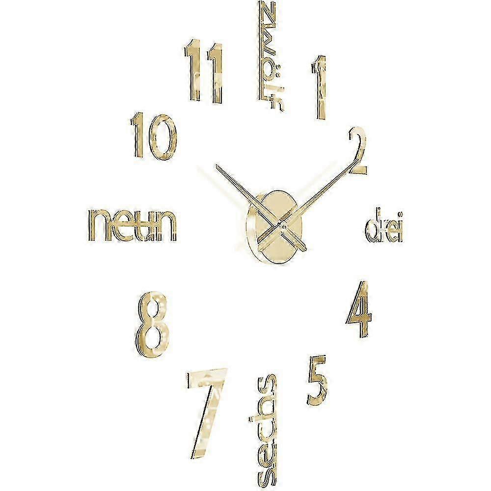 Elegant Large DIY Frameless 3d Mirror Surface Effect Wall Clock