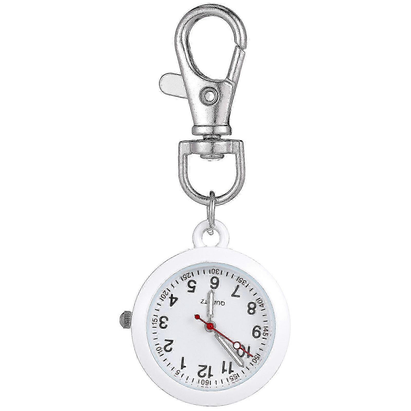 1 montre de poche tendance simple en métal, décorative, avec crochet de suspension