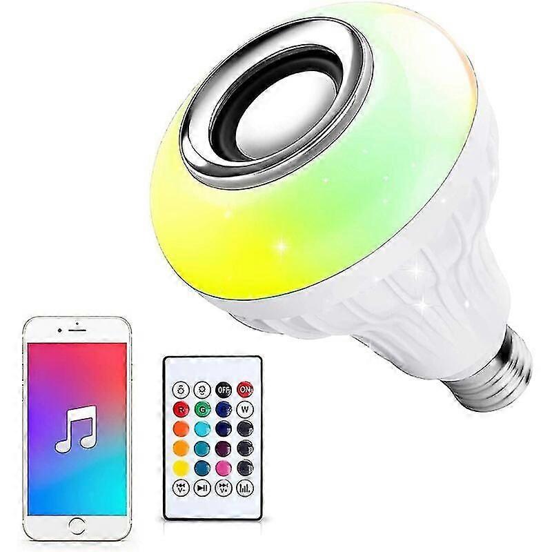 Wireless LED Light Bulb with RGB Speaker Smart Music Bulb Smart Wireless Remote Control Smart Remote Control Color Changing Party and Family Mood Ligh
