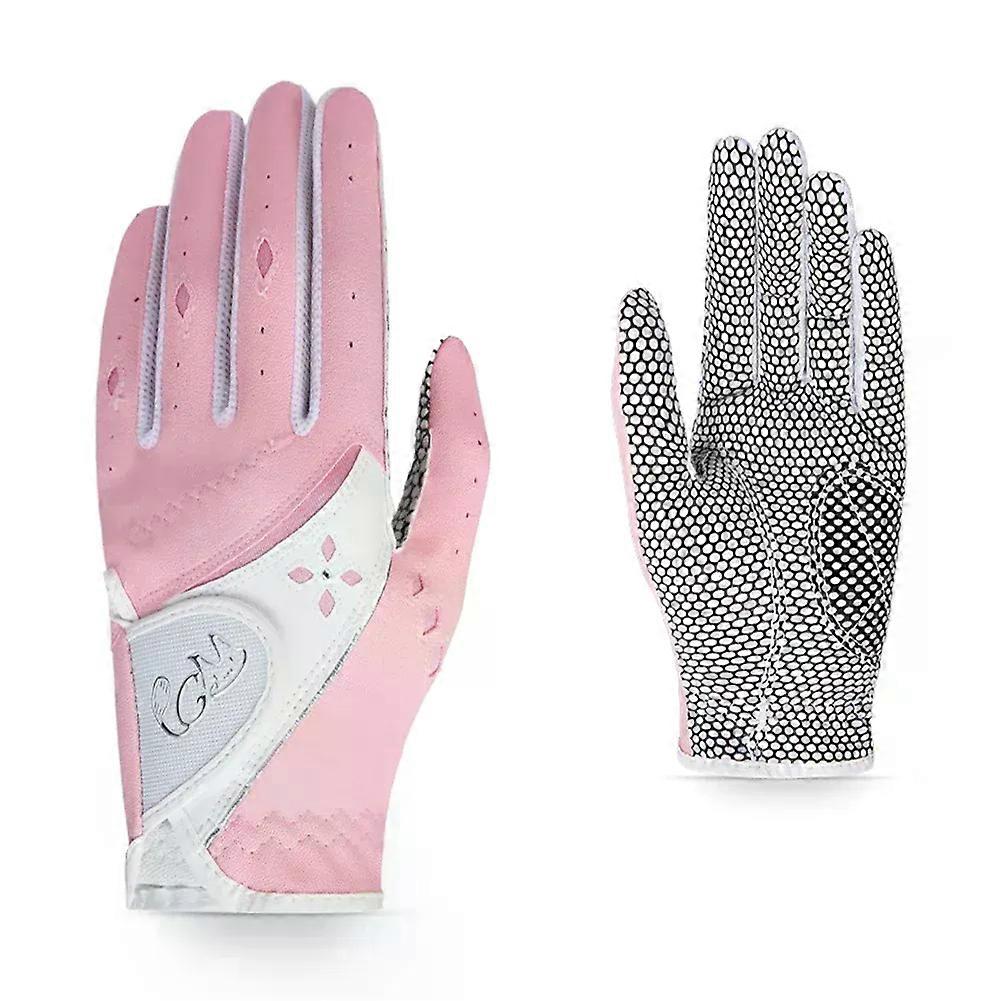 Golf Kadın Eldiven PU Deri Sol ve Sağ Eller Nefes Alabilir Açık Hava Sporları Eldivenleri ile 1 Çift Kaymaz Parçacık