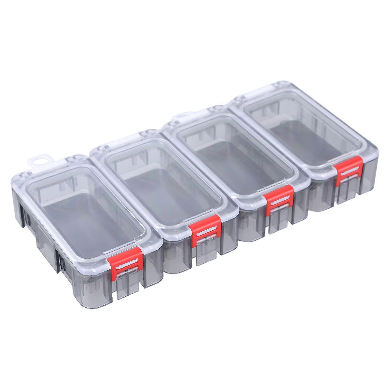 Fishing Accessory Container Magnetic Lures Box, Splicing Glow in The Dark Clear Waterproof Hooks Baits Angling Tool Box red white