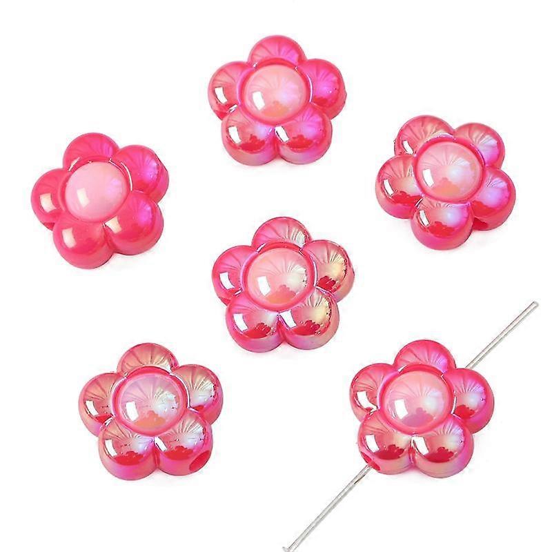 Acrylic Beads Colorful Plated Two-color Flower Beads for DIY Necklace Bracelet Earring Jewelry Making