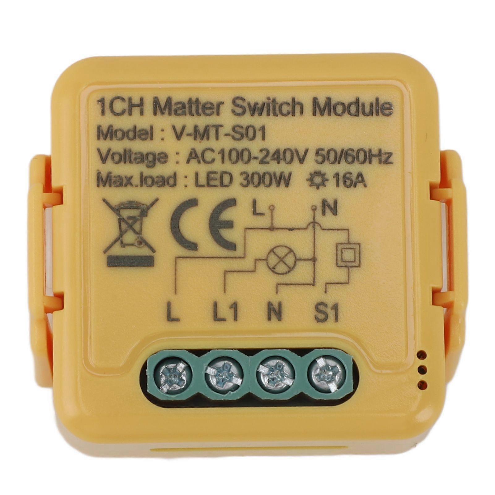 Smart Switch Module AC100240V Easy To Use DIY Light Relay Switch for Matter for Google Home