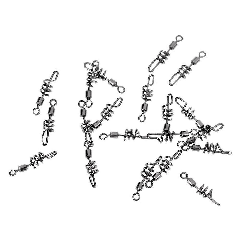 20 Pieces Fishing Swivel Snap Corkscrew Swivels Connector with Rolling Swivel