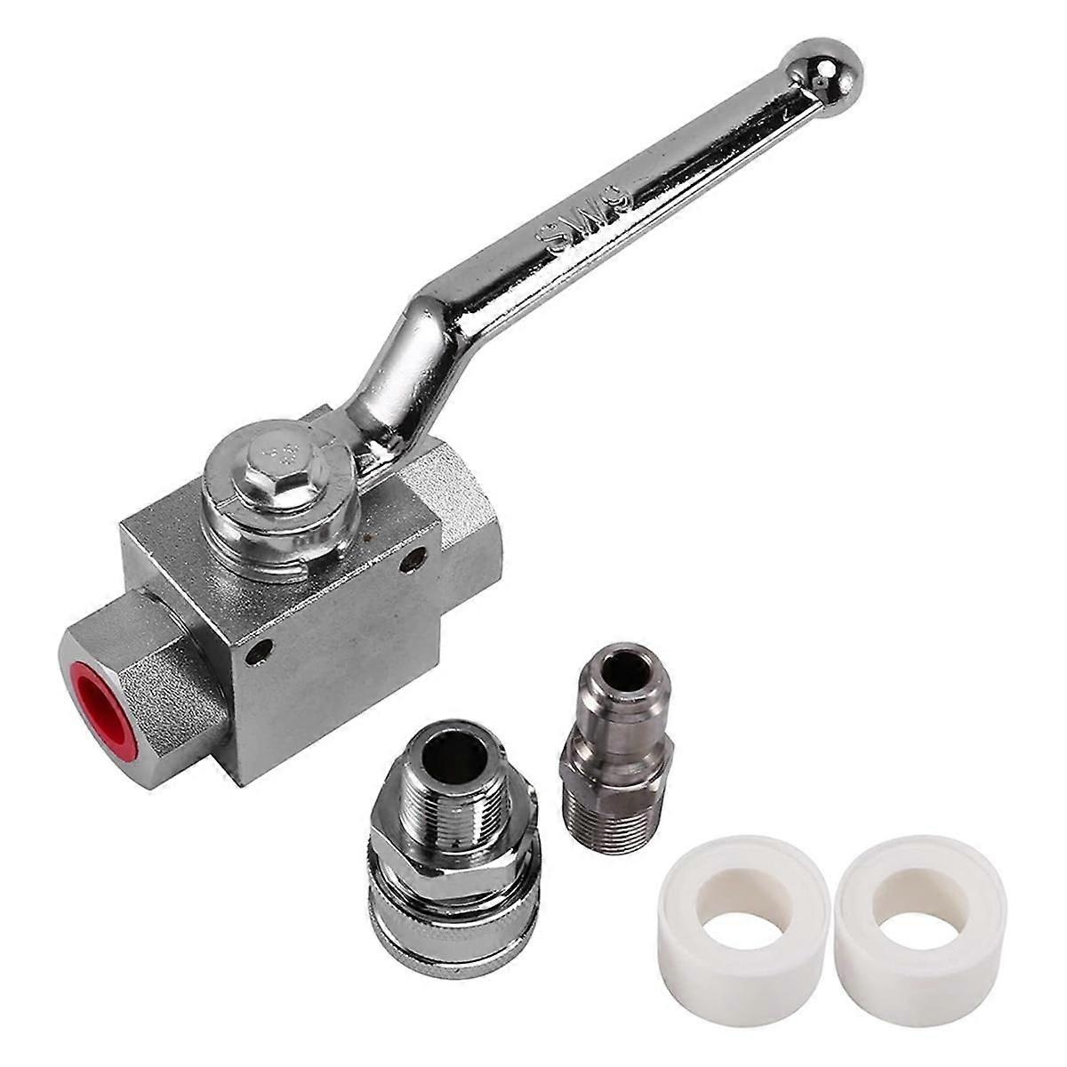 High Pressure Washer Ball Valve Kit, 3/8 Inch Quick Connect for Power Washer Hose, 4500 Psi