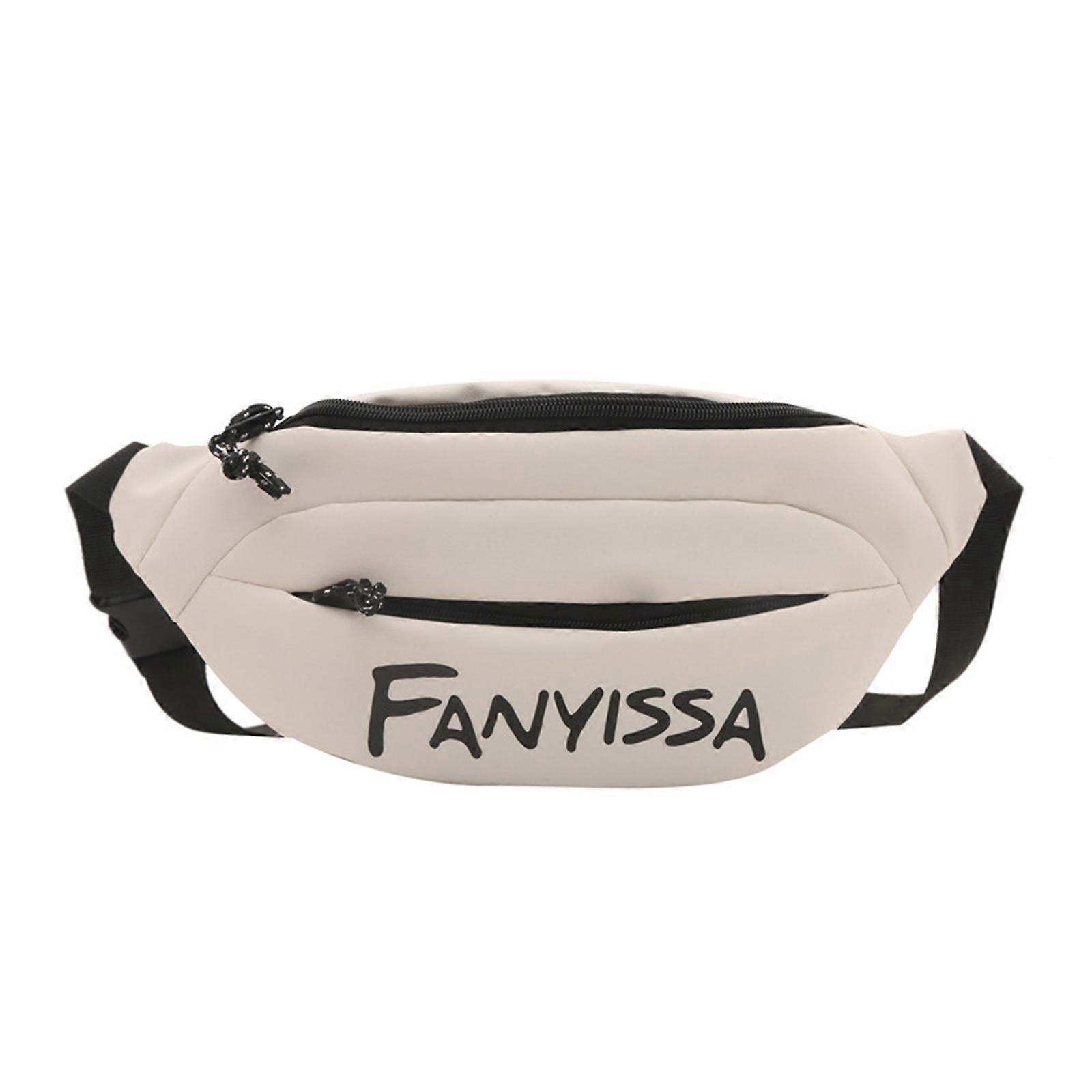 アウトドアアクティビティ用の実用的なウエストバッグナイロンクロスボディバッグ多機能ショルダーポーチチェストパックホワイト