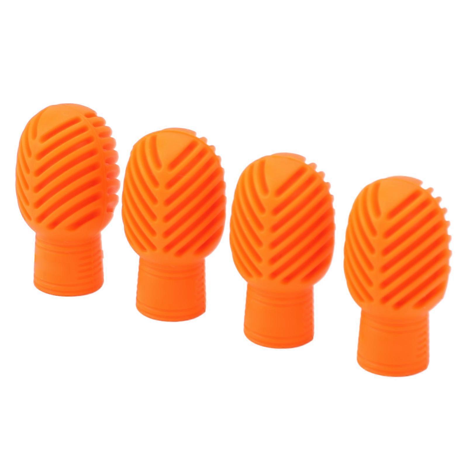 Orange Silicone Stretchable 4PCS Drumstick Silent Practice Tips for Percussion