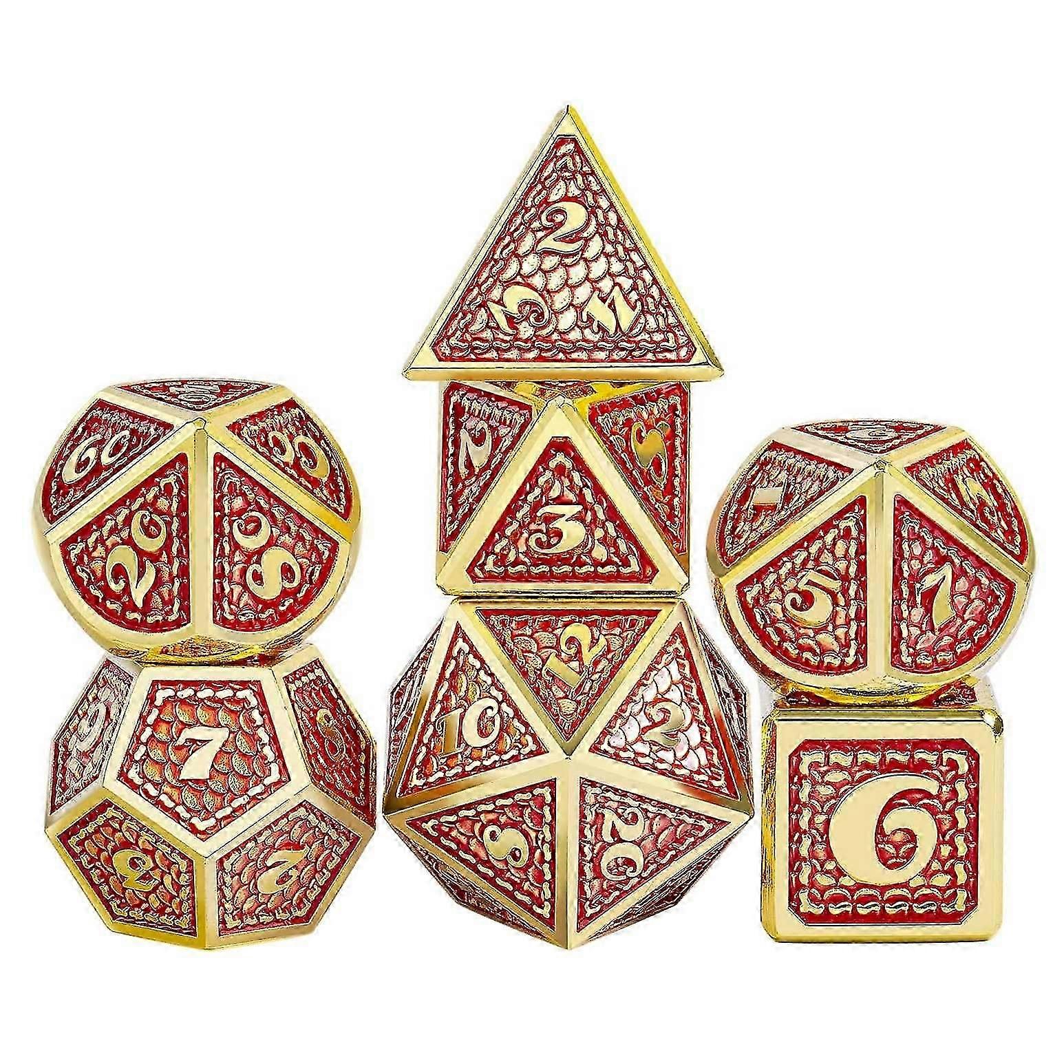 Metal Dice Set Metal DND Dice Set Small Polyhedral Dice Set Dragon Metal Dice for Table Games Role