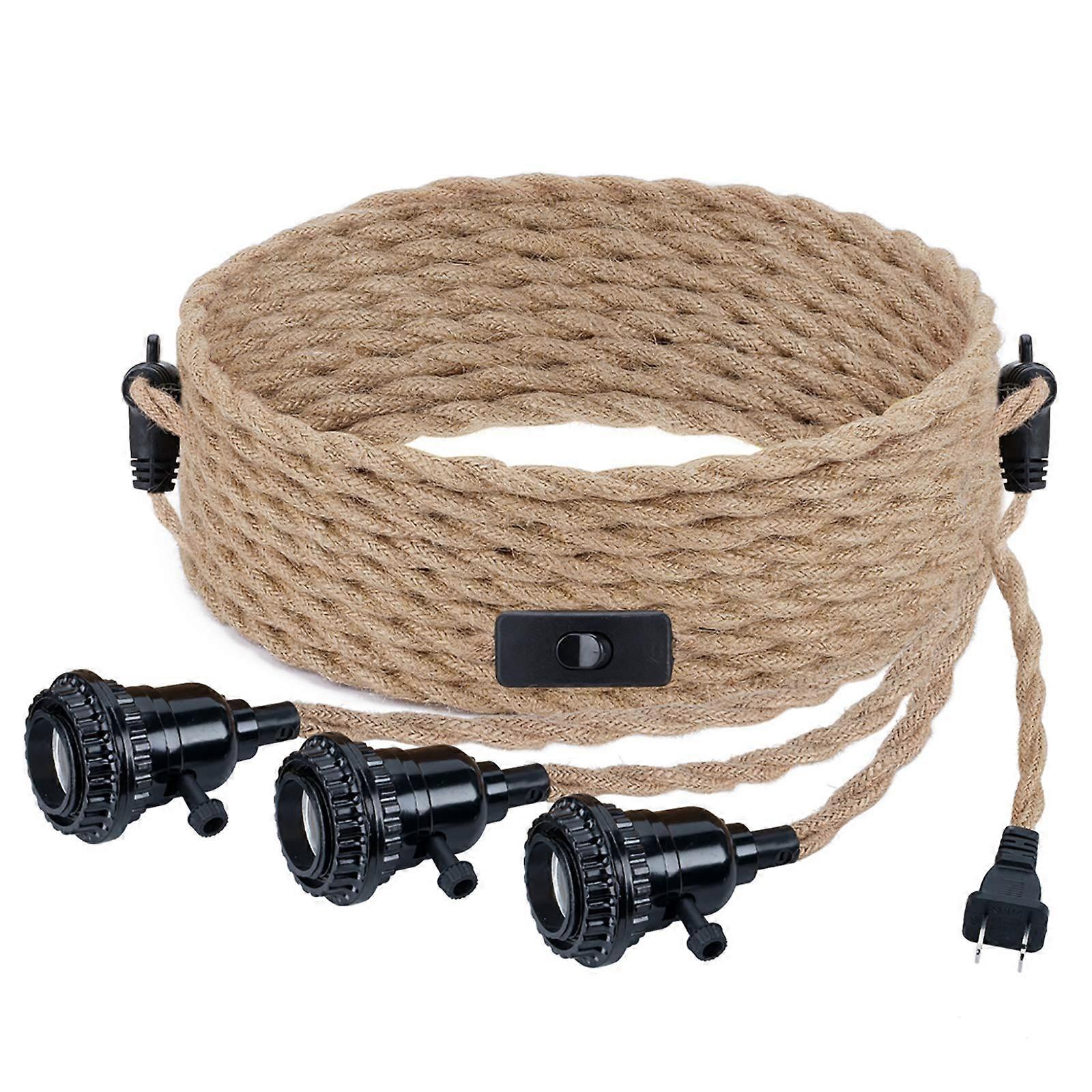 Vintage Pendant Light Cord Kit for Industrial DIY Projects with Adjustable Length, E26 Socket, and Black Cord Design