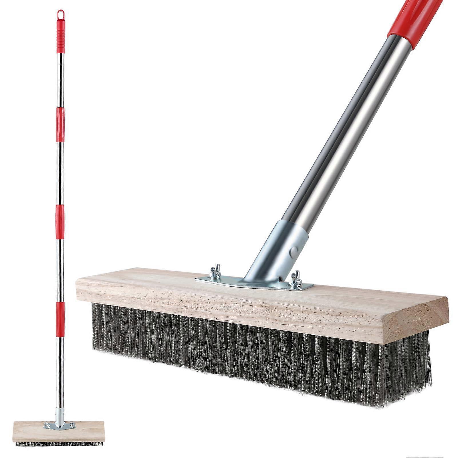 Outdoor Wire Broom for Patio Garden Floor Brush