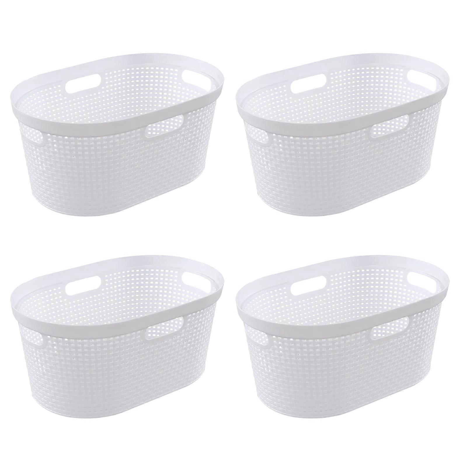 4 confezioni di cesto portabiancheria in plastica per bucato 42 l