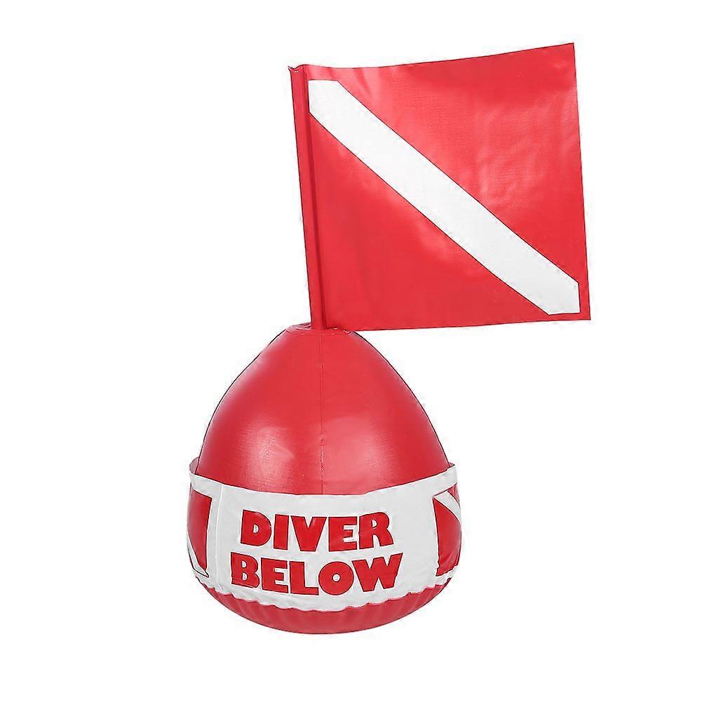 Inflatable Dive Buoy, Inflatable Signal Floater PVC Diving Marker Dive Bouy Ball with Flag