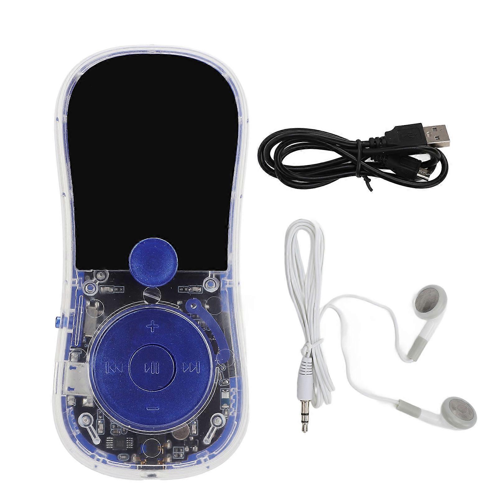 MP3 MP4 Bluetooth 1.77 Inch Color Screen Fingertip Gyroscope Voice Recorder Portable Music Player with Speaker Radio E Book Blue