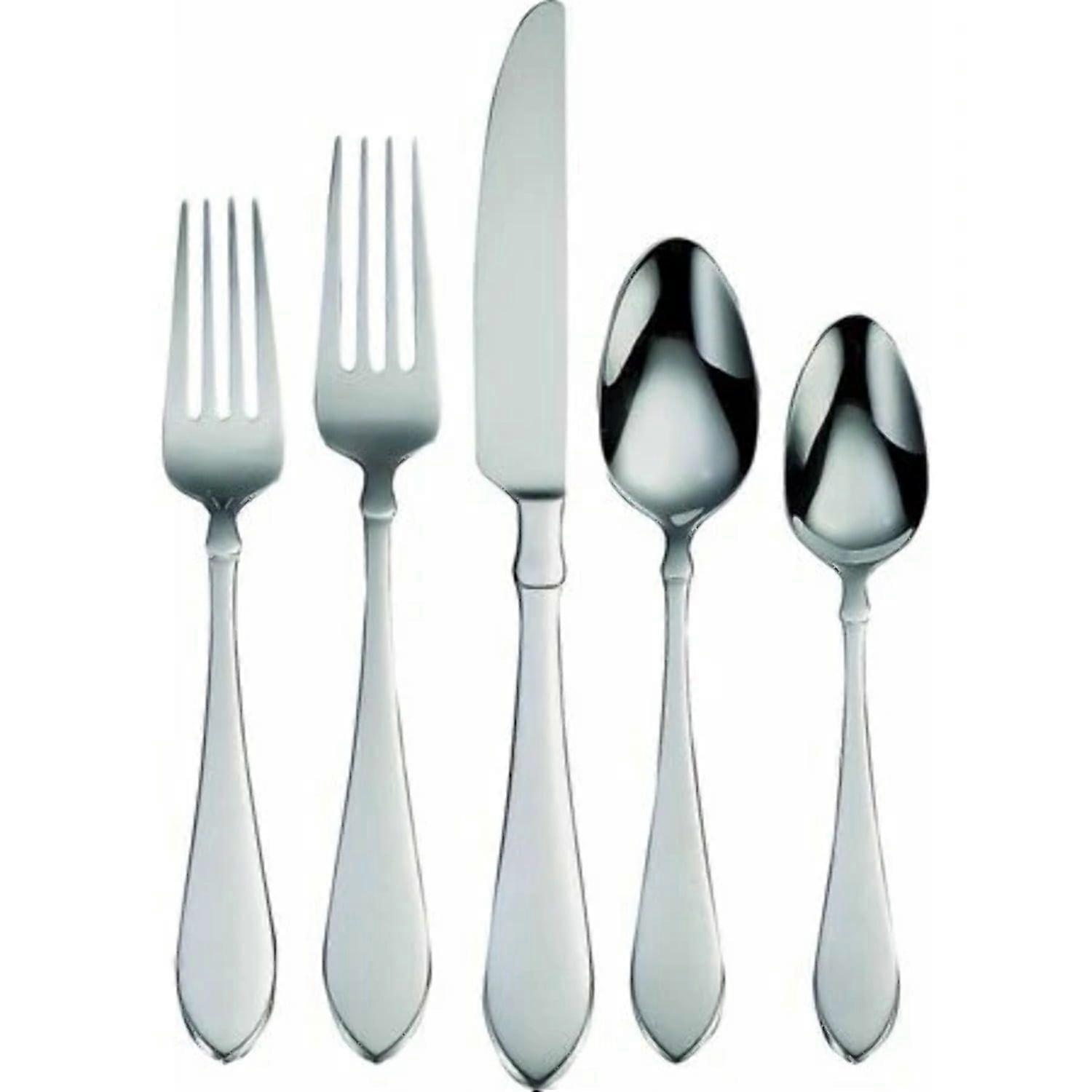 20-Piece Stainless-Steel Silverware Flatware Set with Satin Handles