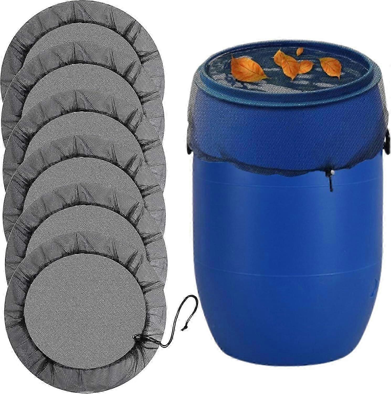 6 Pcs Mesh Cover for Rain Barrels, Rainwater Collector Tank Net Cover