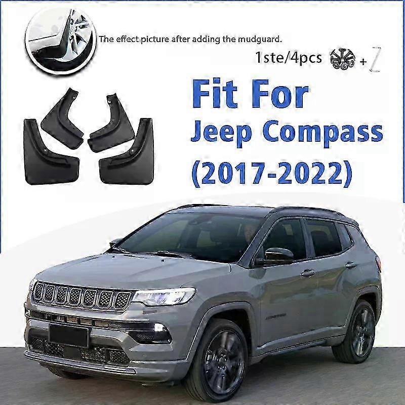 unique Mudguard Compatible with Jeep Compass 2017-2022 Front Rear 4pcs Mudflaps Mudguards Car Access
