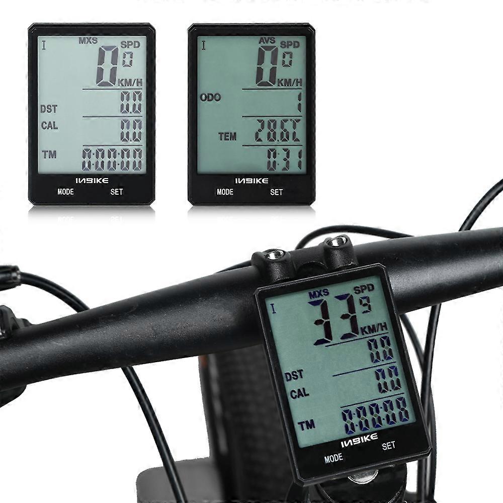 Wireless Bicycle Speedometer 2.8in Waterproof LCD Display Computer Odometer with Backlight Multiple-function Wireless Computer Odometer for Bike